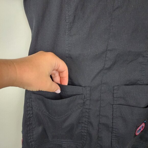 Koi Lite scrub top XS black pink uniform - Picture 2 of 12